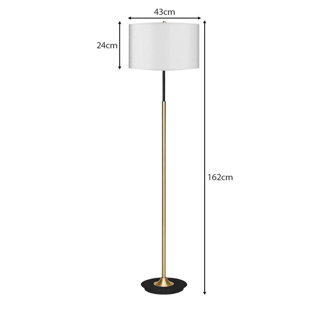 DSZ Product, feed-cond-new, feed-sl-DSZ Freight PayableSarantino Metal Floor Lamp Brushed Brass Finish With White Shade - Premium Home & Garden > Lighting > Night Lights & Ambient Lighting from Sarantino ! Shop Online Buy Now at S & D's Value Store Family Business Best Customer ServiceDSZ Product, feed-cond-new, feed-sl-DSZ Freight Payable