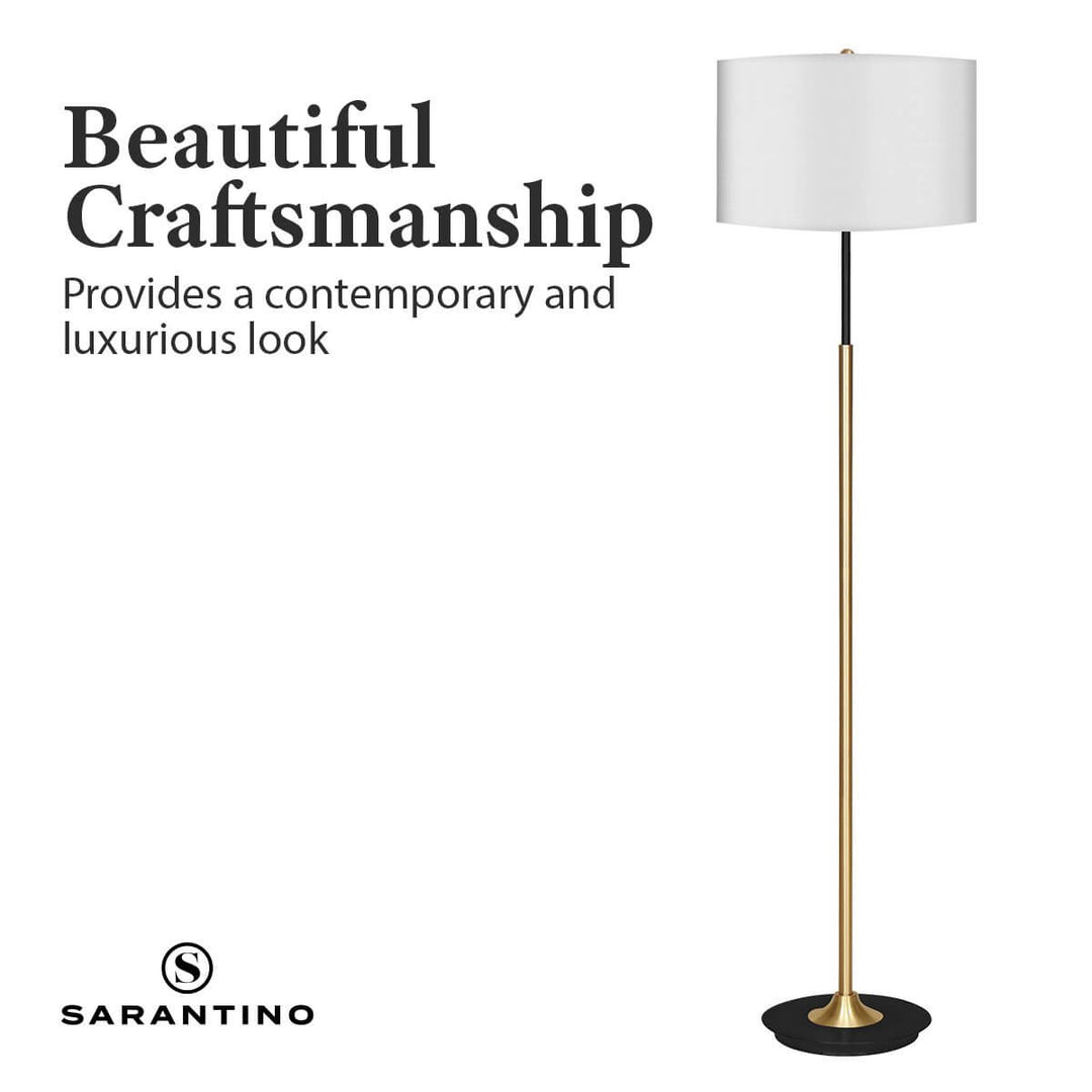 DSZ Product, feed-cond-new, feed-sl-DSZ Freight PayableSarantino Metal Floor Lamp Brushed Brass Finish With White Shade - Premium Home & Garden > Lighting > Night Lights & Ambient Lighting from Sarantino ! Shop Online Buy Now at S & D's Value Store Family Business Best Customer ServiceDSZ Product, feed-cond-new, feed-sl-DSZ Freight Payable