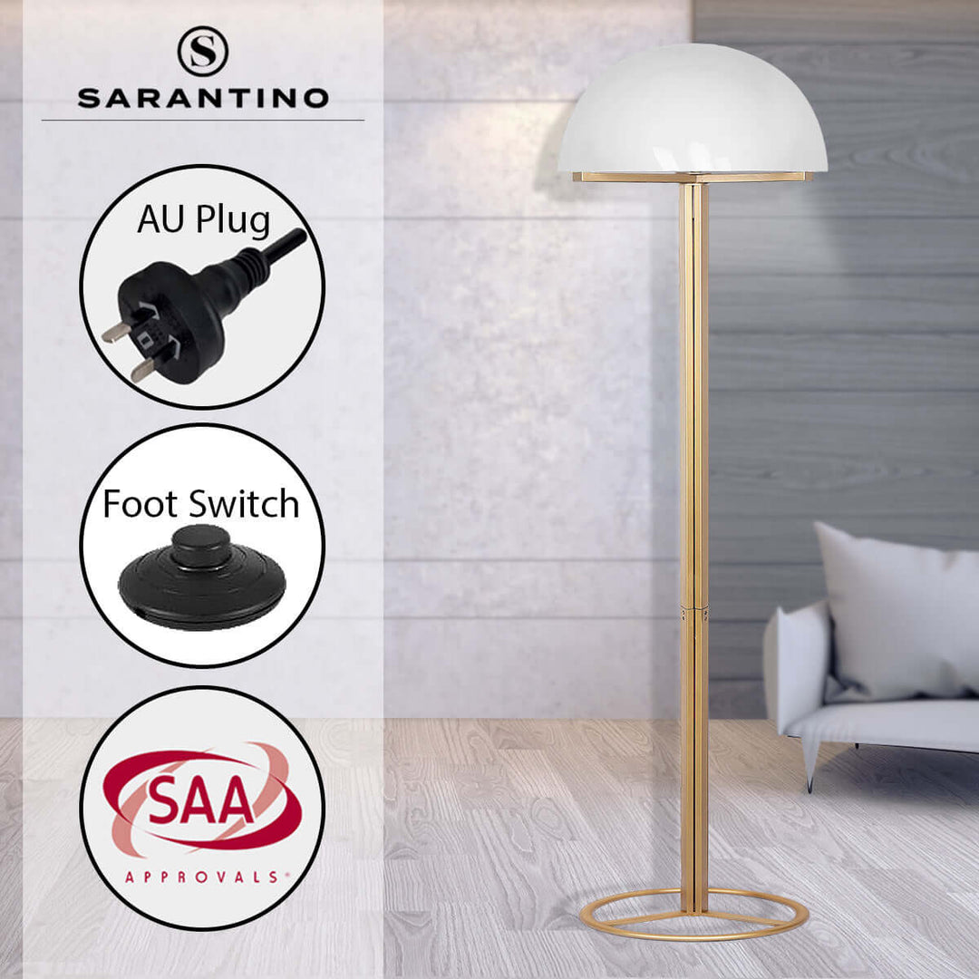 DSZ Product, feed-cond-new, feed-sl-DSZ Freight Payable, newSarantino Metal Floor Lamp With White Acrylic Shade By Sarantino - Premium Home & Garden > Lighting > Table Lamps from Sarantino ! Shop Online Buy Now at S & D's Value Store Family Business Best Customer ServiceDSZ Product, feed-cond-new, feed-sl-DSZ Freight Payable, new