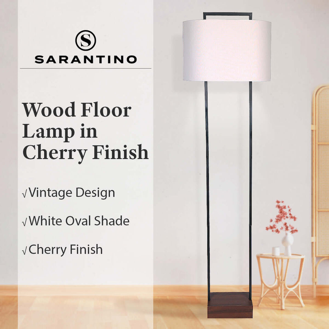 DSZ Product, feed-cond-new, feed-sl-DSZ Freight Payable, newSarantino Wood Floor Lamp In Cherry Finish - Premium Home & Garden > Lighting > Table Lamps from Sarantino ! Shop Online Buy Now at S & D's Value Store Family Business Best Customer ServiceDSZ Product, feed-cond-new, feed-sl-DSZ Freight Payable, new