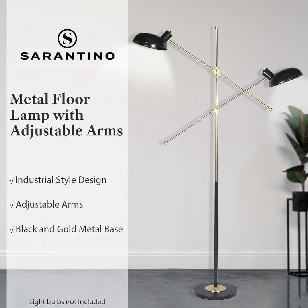 DSZ Product, feed-cond-new, feed-sl-DSZ Freight Payable, newSarantino Adjustable Two Light Lamp Black And Gold Finish - Premium Home & Garden > Lighting > Night Lights & Ambient Lighting from Sarantino ! Shop Online Buy Now at S & D's Value Store Family Business Best Customer ServiceDSZ Product, feed-cond-new, feed-sl-DSZ Freight Payable, new