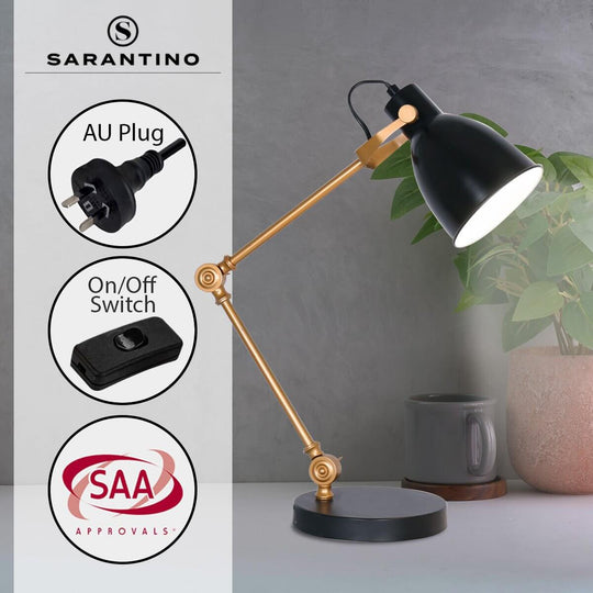 _label_, DSZ Product, feed-cond-new, feed-sl-free shipping, free-shippingSarantino Adjustable Metal Table Lamp In Black And Gold - Premium Home & Garden > Lighting > Table Lamps from Sarantino ! Shop Online Buy Now at S & D's Value Store Family Business Best Customer Service_label_, DSZ Product, feed-cond-new, feed-sl-free shipping, free-shipping