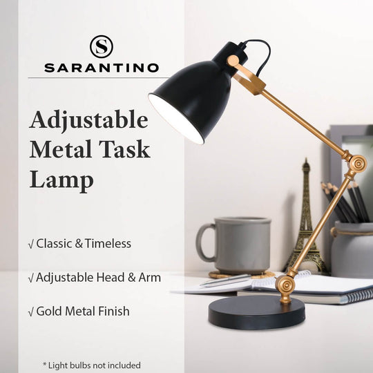 _label_, DSZ Product, feed-cond-new, feed-sl-free shipping, free-shippingSarantino Adjustable Metal Table Lamp In Black And Gold - Premium Home & Garden > Lighting > Table Lamps from Sarantino ! Shop Online Buy Now at S & D's Value Store Family Business Best Customer Service_label_, DSZ Product, feed-cond-new, feed-sl-free shipping, free-shipping