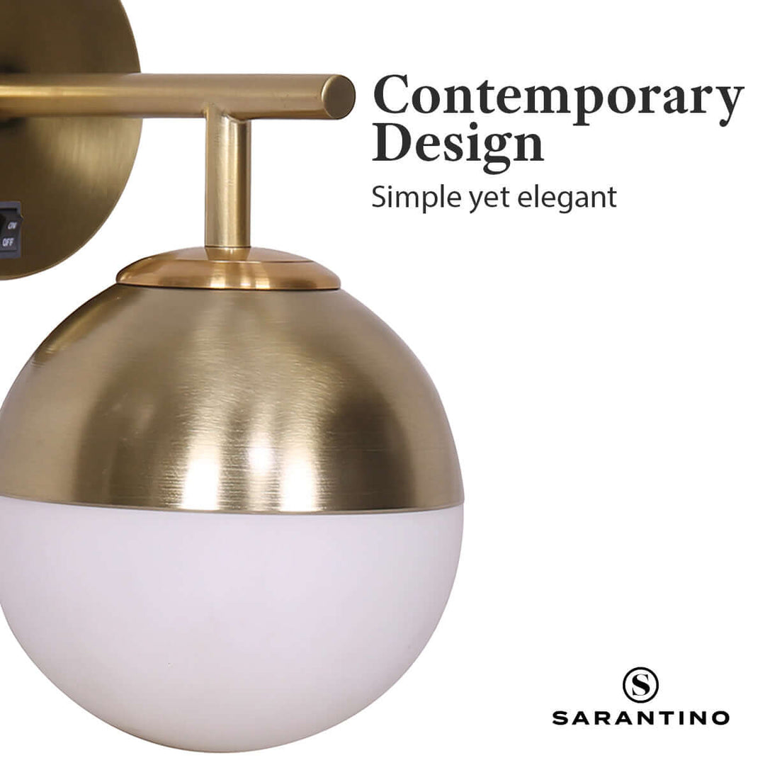 _label_, DSZ Product, feed-cond-new, feed-sl-free shipping, free-shippingSarantino Wall Lamp With Gold Metal Base And White Glass Shade - Premium Home & Garden > Lighting > Night Lights & Ambient Lighting from Sarantino ! Shop Online Buy Now at S & D's Value Store Family Business Best Customer Service_label_, DSZ Product, feed-cond-new, feed-sl-free shipping, free-shipping