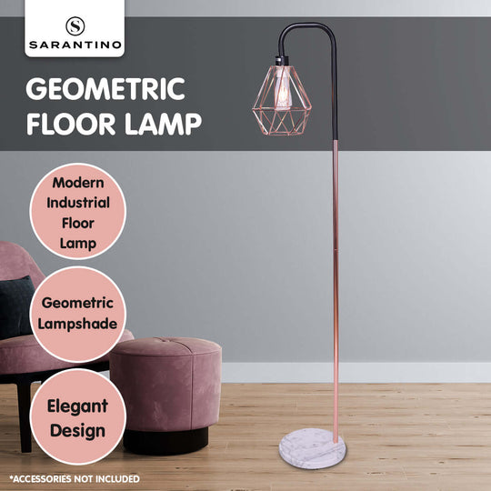 _label_, DSZ Product, feed-cond-new, feed-sl-free shipping, free-shippingSarantino Rose Gold Floor Lamp With Geometric Shade - Premium Home & Garden > Lighting > Table Lamps from Sarantino ! Shop Online Buy Now at S & D's Value Store Family Business Best Customer Service_label_, DSZ Product, feed-cond-new, feed-sl-free shipping, free-shipping