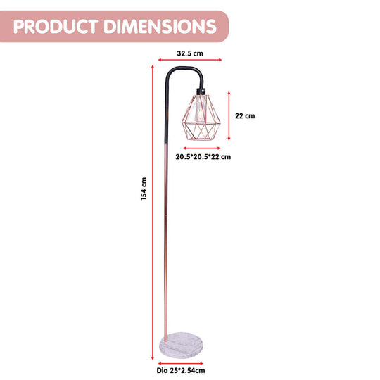 _label_, DSZ Product, feed-cond-new, feed-sl-free shipping, free-shippingSarantino Rose Gold Floor Lamp With Geometric Shade - Premium Home & Garden > Lighting > Table Lamps from Sarantino ! Shop Online Buy Now at S & D's Value Store Family Business Best Customer Service_label_, DSZ Product, feed-cond-new, feed-sl-free shipping, free-shipping