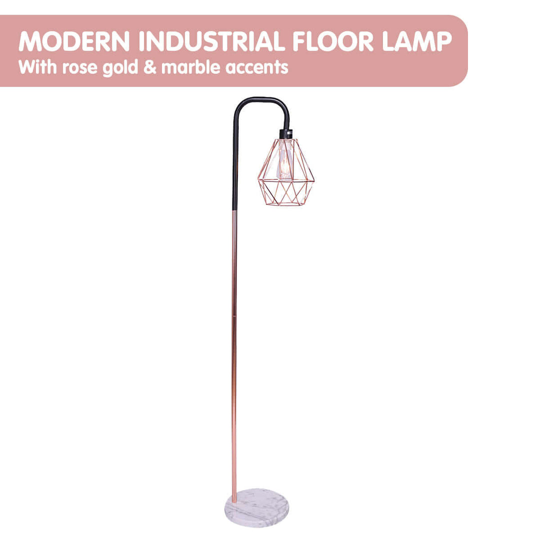 _label_, DSZ Product, feed-cond-new, feed-sl-free shipping, free-shippingSarantino Rose Gold Floor Lamp With Geometric Shade - Premium Home & Garden > Lighting > Table Lamps from Sarantino ! Shop Online Buy Now at S & D's Value Store Family Business Best Customer Service_label_, DSZ Product, feed-cond-new, feed-sl-free shipping, free-shipping