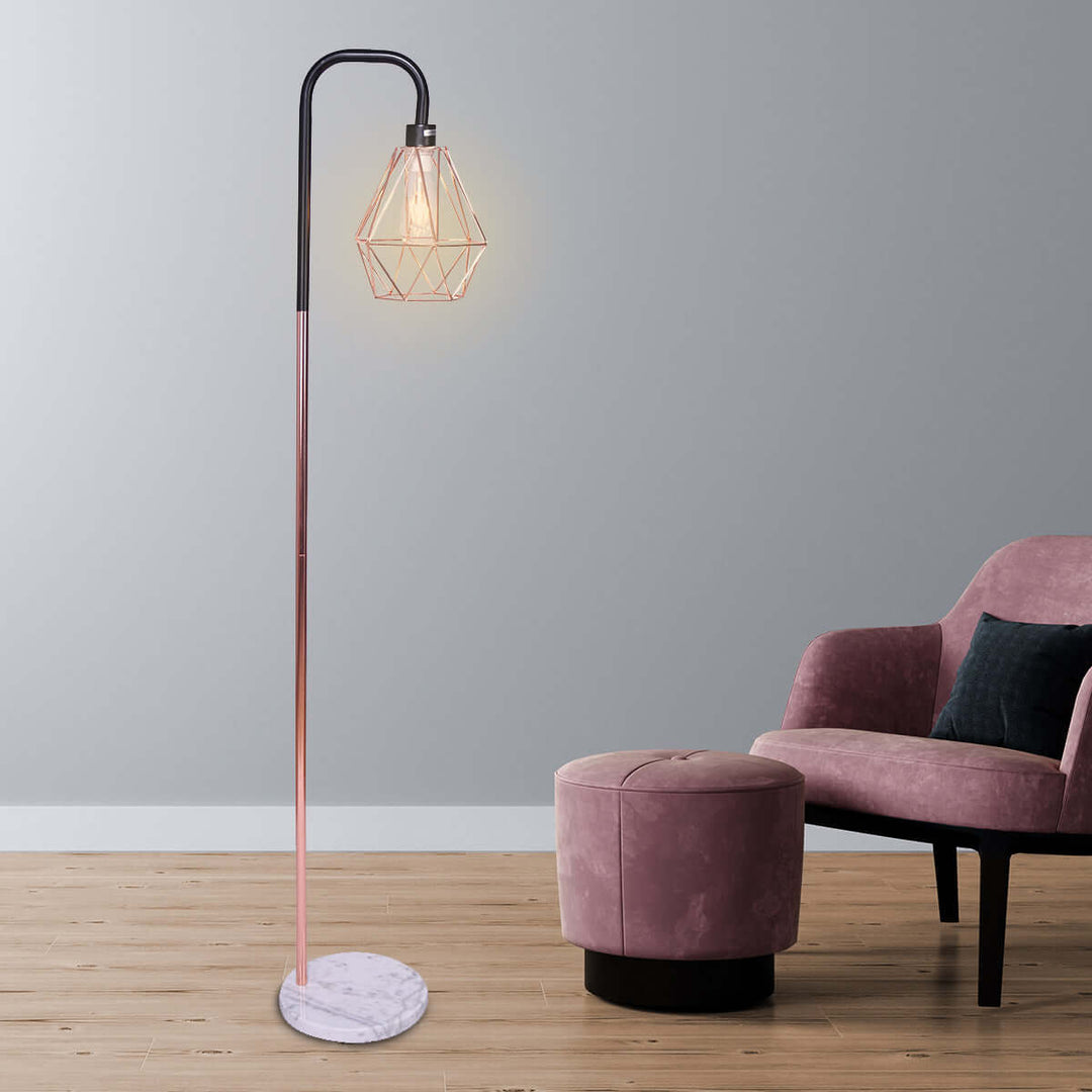 _label_, DSZ Product, feed-cond-new, feed-sl-free shipping, free-shippingSarantino Rose Gold Floor Lamp With Geometric Shade - Premium Home & Garden > Lighting > Table Lamps from Sarantino ! Shop Online Buy Now at S & D's Value Store Family Business Best Customer Service_label_, DSZ Product, feed-cond-new, feed-sl-free shipping, free-shipping