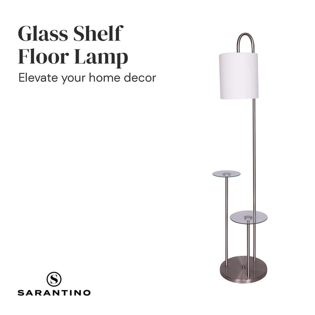 _label_, DSZ Product, feed-cond-new, feed-sl-free shipping, free-shipping, newSarantino Metal Floor Lamp With Glass Shelves - Premium Home & Garden > Lighting > Table Lamps from Sarantino ! Shop Online Buy Now at S & D's Value Store Family Business Best Customer Service_label_, DSZ Product, feed-cond-new, feed-sl-free shipping, free-shipping, new