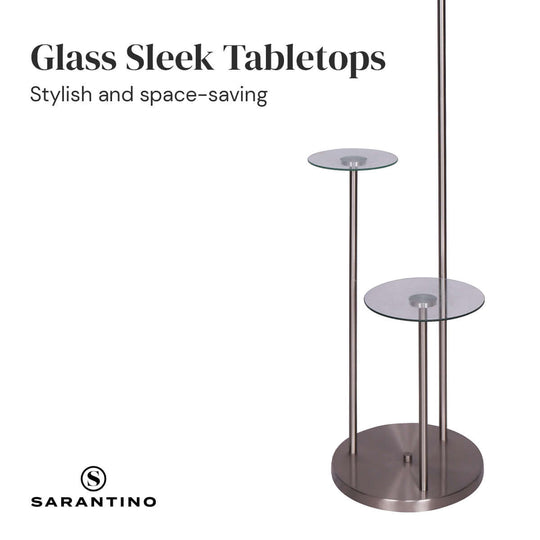 _label_, DSZ Product, feed-cond-new, feed-sl-free shipping, free-shipping, newSarantino Metal Floor Lamp With Glass Shelves - Premium Home & Garden > Lighting > Table Lamps from Sarantino ! Shop Online Buy Now at S & D's Value Store Family Business Best Customer Service_label_, DSZ Product, feed-cond-new, feed-sl-free shipping, free-shipping, new