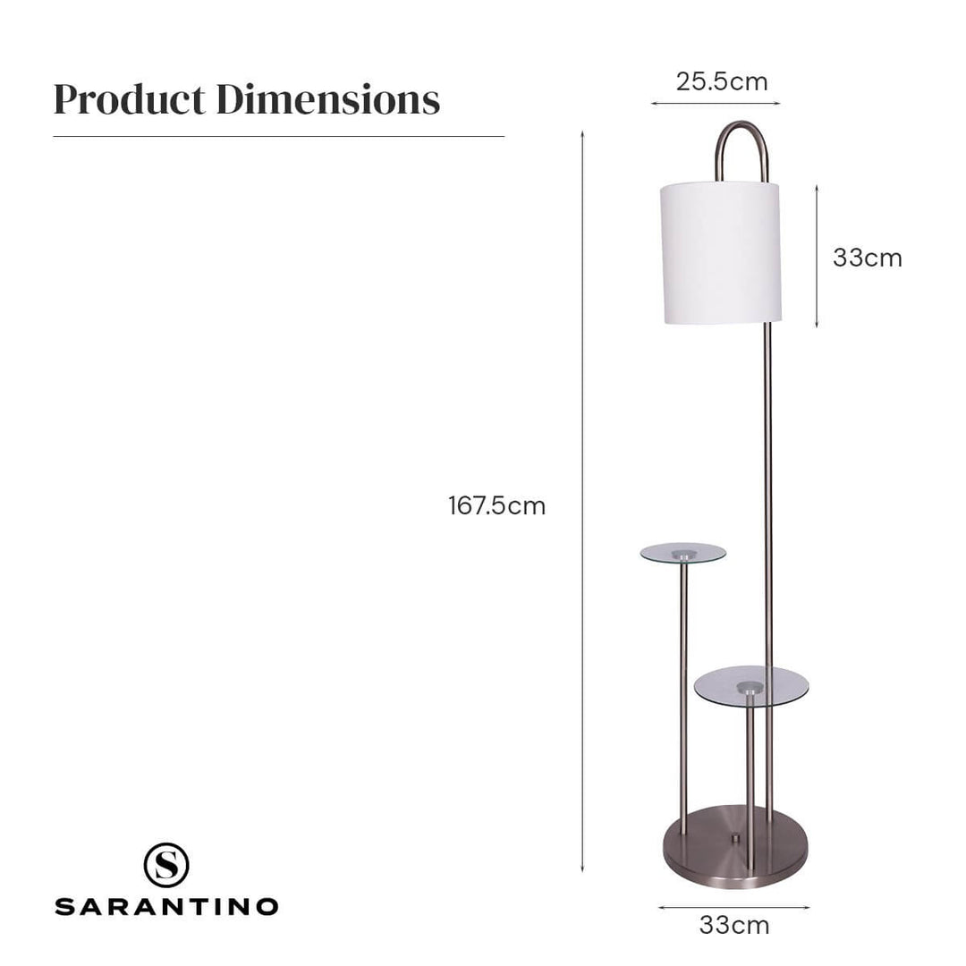 _label_, DSZ Product, feed-cond-new, feed-sl-free shipping, free-shipping, newSarantino Metal Floor Lamp With Glass Shelves - Premium Home & Garden > Lighting > Table Lamps from Sarantino ! Shop Online Buy Now at S & D's Value Store Family Business Best Customer Service_label_, DSZ Product, feed-cond-new, feed-sl-free shipping, free-shipping, new