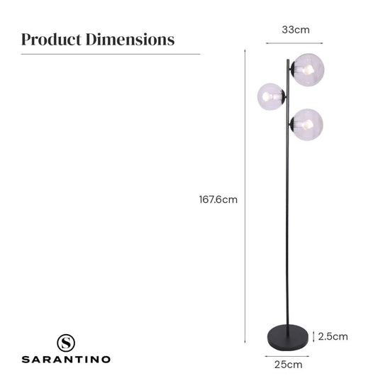 _label_, DSZ Product, feed-cond-new, feed-sl-free shipping, free-shippingSarantino 3 - Light Black Metal Floor Lamp - Premium Home & Garden > Lighting > Table Lamps from Sarantino ! Shop Online Buy Now at S & D's Value Store Family Business Best Customer Service_label_, DSZ Product, feed-cond-new, feed-sl-free shipping, free-shipping