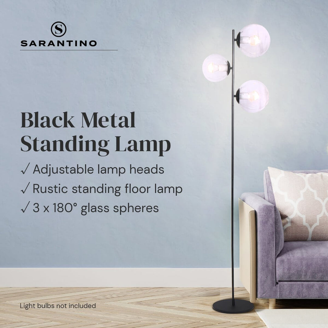 _label_, DSZ Product, feed-cond-new, feed-sl-free shipping, free-shippingSarantino 3 - Light Black Metal Floor Lamp - Premium Home & Garden > Lighting > Table Lamps from Sarantino ! Shop Online Buy Now at S & D's Value Store Family Business Best Customer Service_label_, DSZ Product, feed-cond-new, feed-sl-free shipping, free-shipping