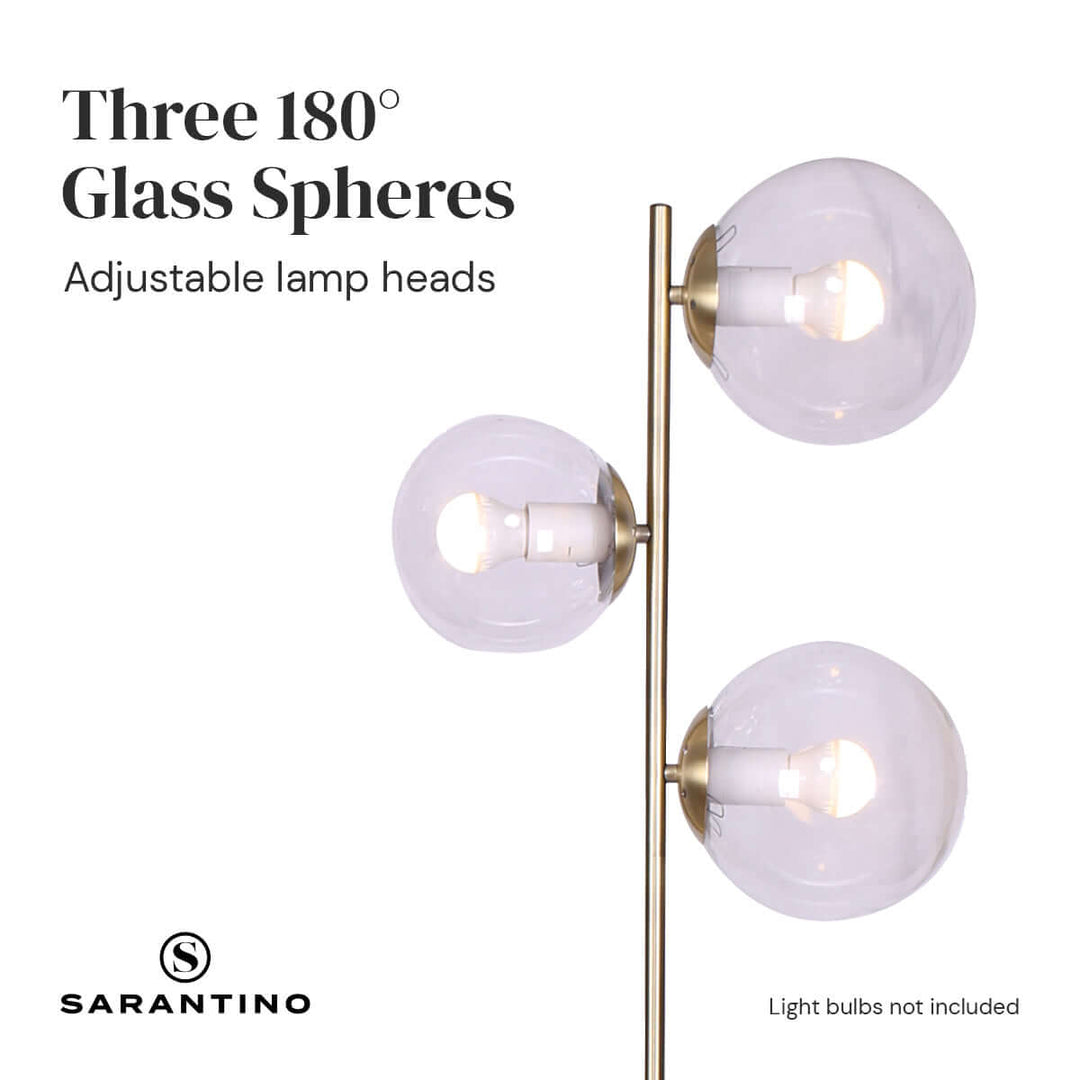 _label_, DSZ Product, feed-cond-new, feed-sl-free shipping, free-shippingSarantino 3 - Light Gold Metal Floor Lamp With Glass Shades - Premium Home & Garden > Lighting > Night Lights & Ambient Lighting from Sarantino ! Shop Online Buy Now at S & D's Value Store Family Business Best Customer Service_label_, DSZ Product, feed-cond-new, feed-sl-free shipping, free-shipping