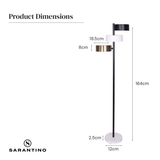 _label_, DSZ Product, feed-cond-new, feed-sl-free shipping, free-shipping, newSarantino Metal Floor Lamp With 3 Swirl Shades - Premium Home & Garden > Lighting > Night Lights & Ambient Lighting from Sarantino ! Shop Online Buy Now at S & D's Value Store Family Business Best Customer Service_label_, DSZ Product, feed-cond-new, feed-sl-free shipping, free-shipping, new