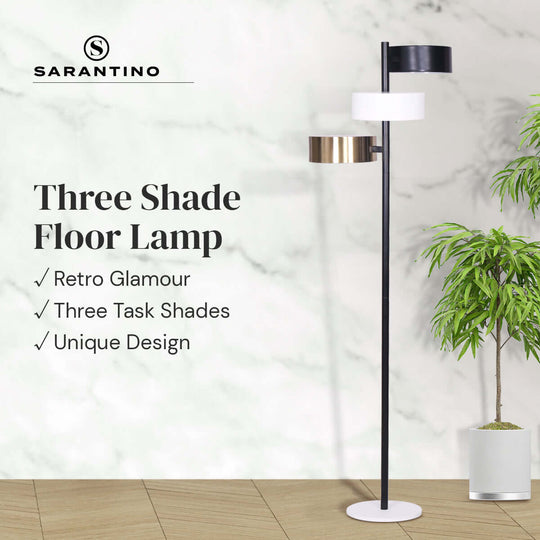 _label_, DSZ Product, feed-cond-new, feed-sl-free shipping, free-shipping, newSarantino Metal Floor Lamp With 3 Swirl Shades - Premium Home & Garden > Lighting > Night Lights & Ambient Lighting from Sarantino ! Shop Online Buy Now at S & D's Value Store Family Business Best Customer Service_label_, DSZ Product, feed-cond-new, feed-sl-free shipping, free-shipping, new