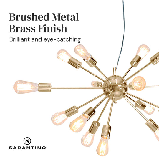 _label_, DSZ Product, feed-cond-new, feed-sl-free shipping, free-shipping, newSarantino 15 - Light Sputnik Chandelier In Brass Finish - Premium Home & Garden > DIY > Kitchen & Bathroom DIY from Sarantino ! Shop Online Buy Now at S & D's Value Store Family Business Best Customer Service_label_, DSZ Product, feed-cond-new, feed-sl-free shipping, free-shipping, new