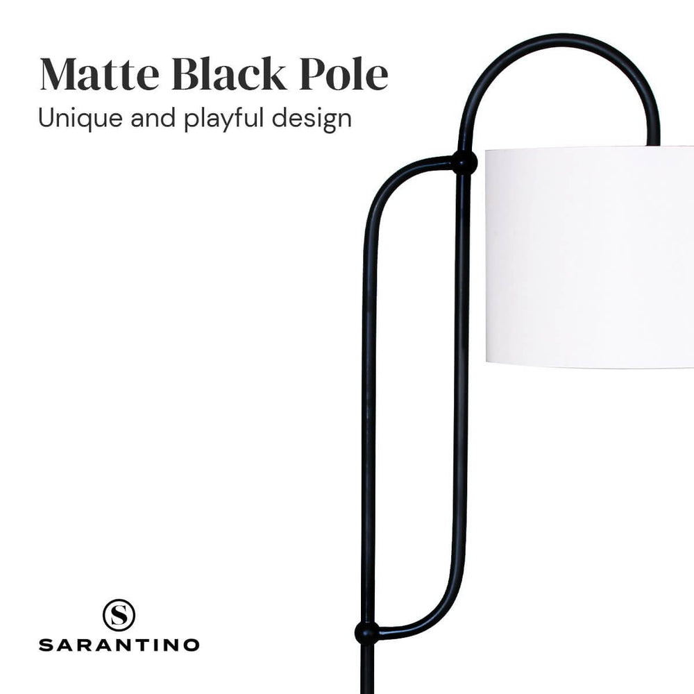 _label_, DSZ Product, feed-cond-new, feed-sl-free shipping, free-shipping, newSarantino Metal Floor Lamp With Marble Base & Off - White Shade - Premium Home & Garden > Lighting > Night Lights & Ambient Lighting from Sarantino ! Shop Online Buy Now at S & D's Value Store Family Business Best Customer Service_label_, DSZ Product, feed-cond-new, feed-sl-free shipping, free-shipping, new