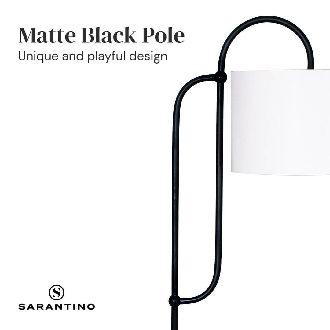 _label_, DSZ Product, feed-cond-new, feed-sl-free shipping, free-shipping, newSarantino Metal Floor Lamp With Marble Base & Off - White Shade - Premium Home & Garden > Lighting > Night Lights & Ambient Lighting from Sarantino ! Shop Online Buy Now at S & D's Value Store Family Business Best Customer Service_label_, DSZ Product, feed-cond-new, feed-sl-free shipping, free-shipping, new