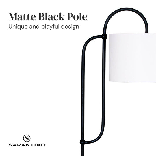 _label_, DSZ Product, feed-cond-new, feed-sl-free shipping, free-shipping, newSarantino Metal Floor Lamp With Marble Base & Off - White Shade - Premium Home & Garden > Lighting > Night Lights & Ambient Lighting from Sarantino ! Shop Online Buy Now at S & D's Value Store Family Business Best Customer Service_label_, DSZ Product, feed-cond-new, feed-sl-free shipping, free-shipping, new