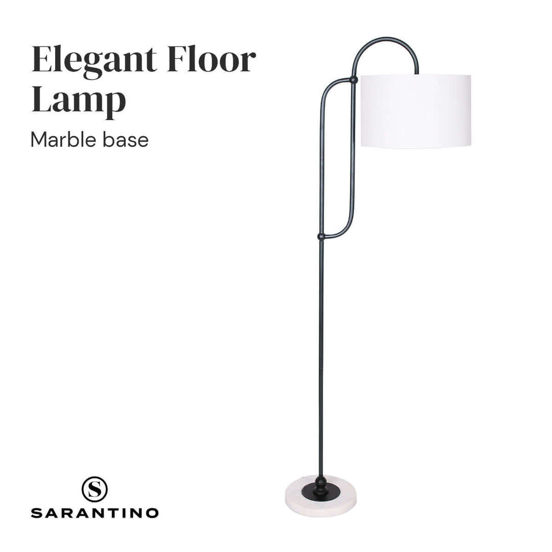 _label_, DSZ Product, feed-cond-new, feed-sl-free shipping, free-shipping, newSarantino Metal Floor Lamp With Marble Base & Off - White Shade - Premium Home & Garden > Lighting > Night Lights & Ambient Lighting from Sarantino ! Shop Online Buy Now at S & D's Value Store Family Business Best Customer Service_label_, DSZ Product, feed-cond-new, feed-sl-free shipping, free-shipping, new