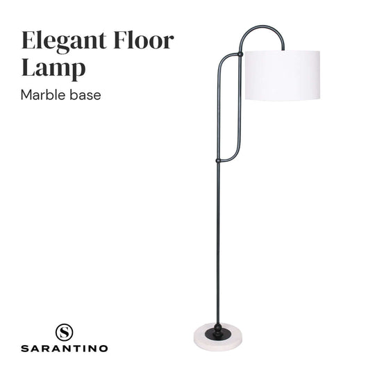 _label_, DSZ Product, feed-cond-new, feed-sl-free shipping, free-shipping, newSarantino Metal Floor Lamp With Marble Base & Off - White Shade - Premium Home & Garden > Lighting > Night Lights & Ambient Lighting from Sarantino ! Shop Online Buy Now at S & D's Value Store Family Business Best Customer Service_label_, DSZ Product, feed-cond-new, feed-sl-free shipping, free-shipping, new