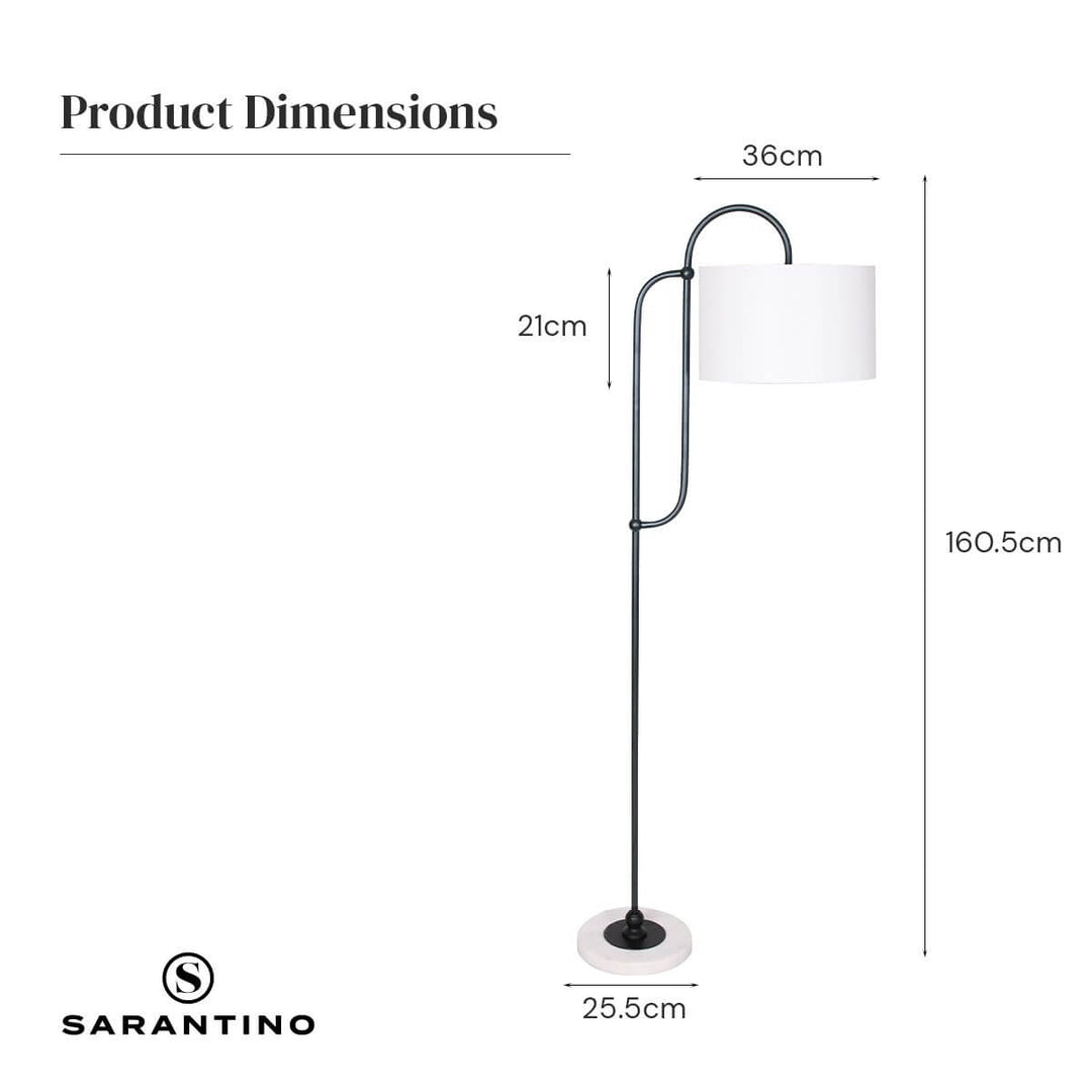 _label_, DSZ Product, feed-cond-new, feed-sl-free shipping, free-shipping, newSarantino Metal Floor Lamp With Marble Base & Off - White Shade - Premium Home & Garden > Lighting > Night Lights & Ambient Lighting from Sarantino ! Shop Online Buy Now at S & D's Value Store Family Business Best Customer Service_label_, DSZ Product, feed-cond-new, feed-sl-free shipping, free-shipping, new