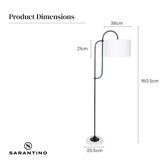 _label_, DSZ Product, feed-cond-new, feed-sl-free shipping, free-shipping, newSarantino Metal Floor Lamp With Marble Base & Off - White Shade - Premium Home & Garden > Lighting > Night Lights & Ambient Lighting from Sarantino ! Shop Online Buy Now at S & D's Value Store Family Business Best Customer Service_label_, DSZ Product, feed-cond-new, feed-sl-free shipping, free-shipping, new