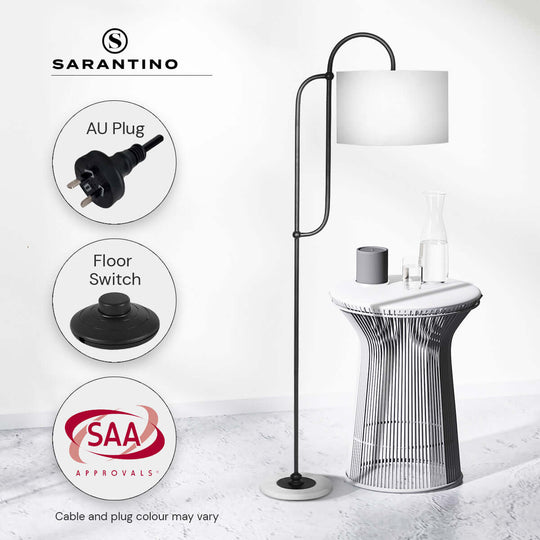 _label_, DSZ Product, feed-cond-new, feed-sl-free shipping, free-shipping, newSarantino Metal Floor Lamp With Marble Base & Off - White Shade - Premium Home & Garden > Lighting > Night Lights & Ambient Lighting from Sarantino ! Shop Online Buy Now at S & D's Value Store Family Business Best Customer Service_label_, DSZ Product, feed-cond-new, feed-sl-free shipping, free-shipping, new