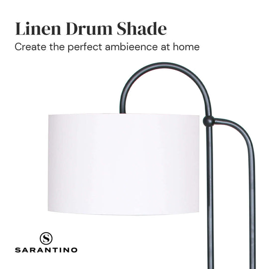 _label_, DSZ Product, feed-cond-new, feed-sl-free shipping, free-shipping, newSarantino Metal Floor Lamp With Marble Base & Off - White Shade - Premium Home & Garden > Lighting > Night Lights & Ambient Lighting from Sarantino ! Shop Online Buy Now at S & D's Value Store Family Business Best Customer Service_label_, DSZ Product, feed-cond-new, feed-sl-free shipping, free-shipping, new