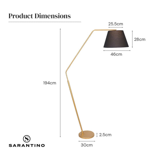 _label_, DSZ Product, feed-cond-new, feed-sl-free shipping, free-shipping, newSarantino Arc Floor Lamp With Empire Shade - Premium Home & Garden > Lighting > Night Lights & Ambient Lighting from Sarantino ! Shop Online Buy Now at S & D's Value Store Family Business Best Customer Service_label_, DSZ Product, feed-cond-new, feed-sl-free shipping, free-shipping, new