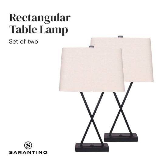 _label_, DSZ Product, feed-cond-new, feed-sl-free shipping, free-shippingSarantino Metal Table Lamp Pair Rectangular Shadexstand - Premium Home & Garden > Lighting > Table Lamps from Sarantino ! Shop Online Buy Now at S & D's Value Store Family Business Best Customer Service_label_, DSZ Product, feed-cond-new, feed-sl-free shipping, free-shipping