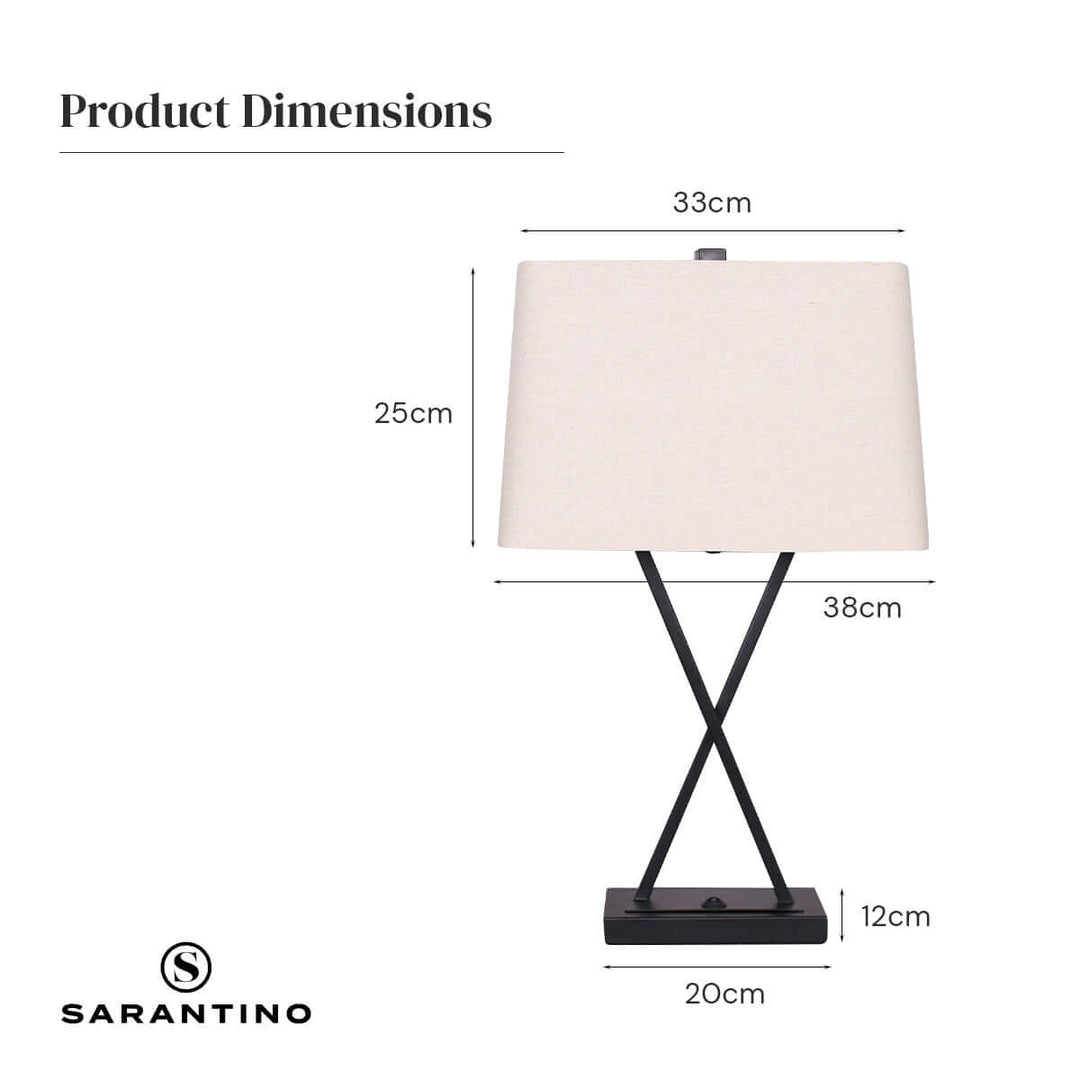 _label_, DSZ Product, feed-cond-new, feed-sl-free shipping, free-shippingSarantino Metal Table Lamp Pair Rectangular Shadexstand - Premium Home & Garden > Lighting > Table Lamps from Sarantino ! Shop Online Buy Now at S & D's Value Store Family Business Best Customer Service_label_, DSZ Product, feed-cond-new, feed-sl-free shipping, free-shipping