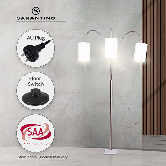 DSZ Product, feed-cond-new, feed-sl-DSZ Freight Payable, newSarantino 3 - Light Metal Arc Floor Lamp - Nickel & Marble Finish - Premium Home & Garden > Lighting > Night Lights & Ambient Lighting from Sarantino ! Shop Online Buy Now at S & D's Value Store Family Business Best Customer ServiceDSZ Product, feed-cond-new, feed-sl-DSZ Freight Payable, new