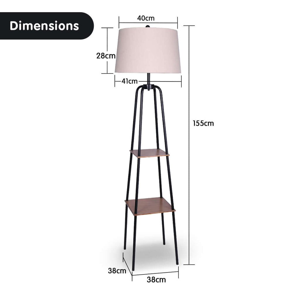 _label_, DSZ Product, feed-cond-new, feed-sl-free shipping, free-shippingSarantino Metal Etagere Floor Lamp Shade Metal Shelf In Wood Finish - Premium Home & Garden > Lighting > Night Lights & Ambient Lighting from Sarantino ! Shop Online Buy Now at S & D's Value Store Family Business Best Customer Service_label_, DSZ Product, feed-cond-new, feed-sl-free shipping, free-shipping