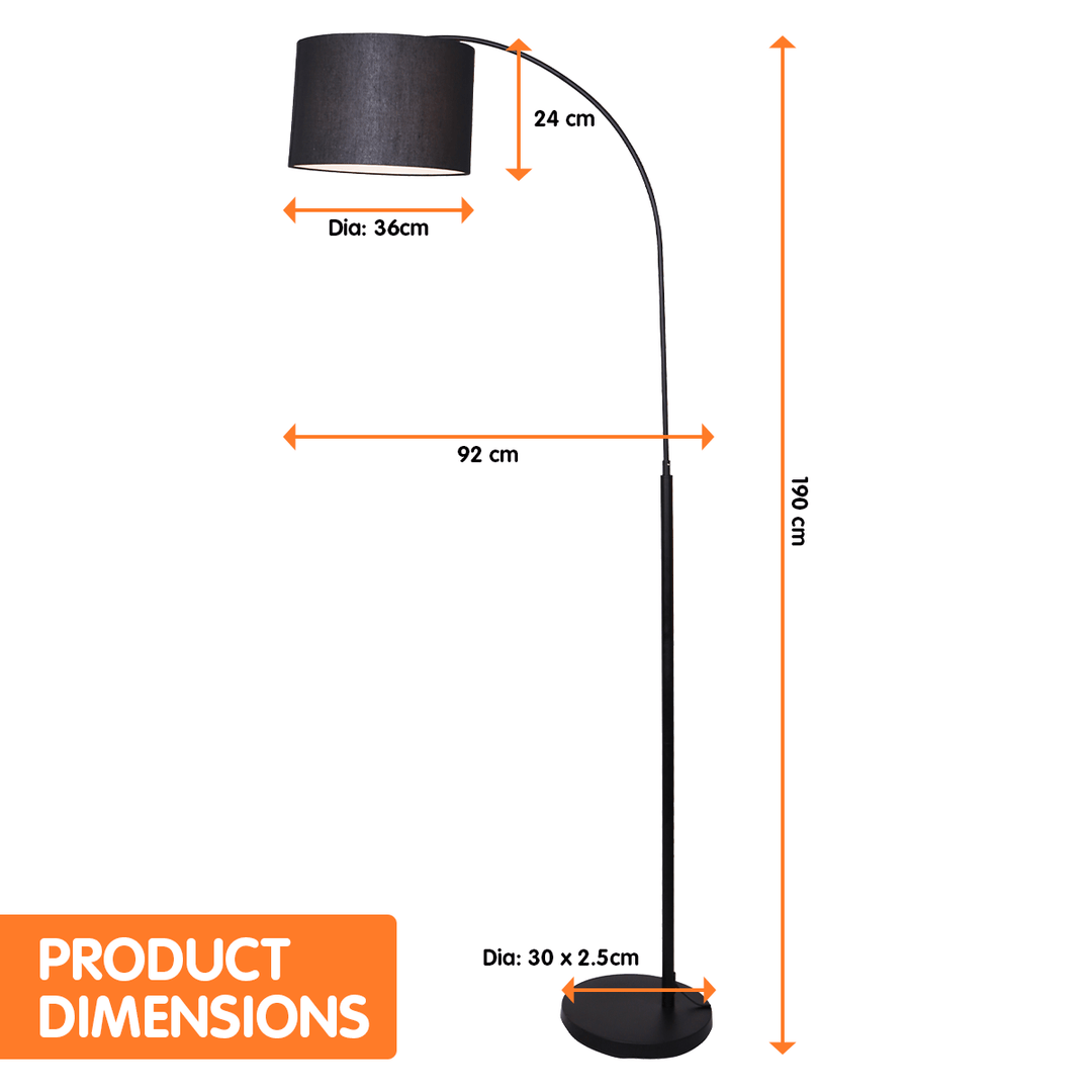 _label_, DSZ Product, feed-cond-new, feed-sl-free shipping, free-shippingSarantino Metal Arc Arm Floor Lamp Shade Black - Premium Home & Garden > Lighting > Floor Lamps from Sarantino ! Shop Online Buy Now at S & D's Value Store Family Business Best Customer Service_label_, DSZ Product, feed-cond-new, feed-sl-free shipping, free-shipping