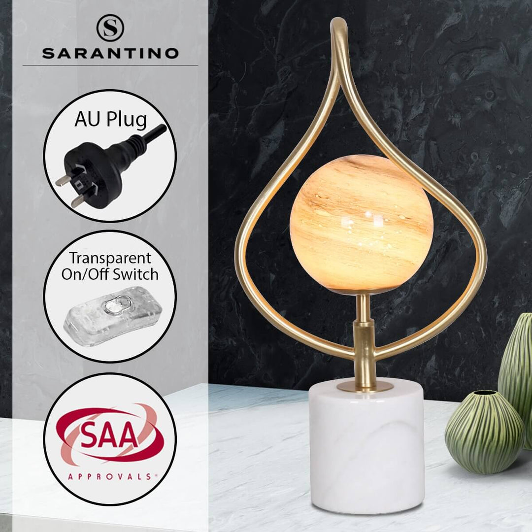 _label_, DSZ Product, feed-cond-new, feed-sl-free shipping, free-shippingSarantino Sculptural Orange Glass Table Lamp With White Marble Base - Premium Home & Garden > Lighting > Table Lamps from Sarantino ! Shop Online Buy Now at S & D's Value Store Family Business Best Customer Service_label_, DSZ Product, feed-cond-new, feed-sl-free shipping, free-shipping