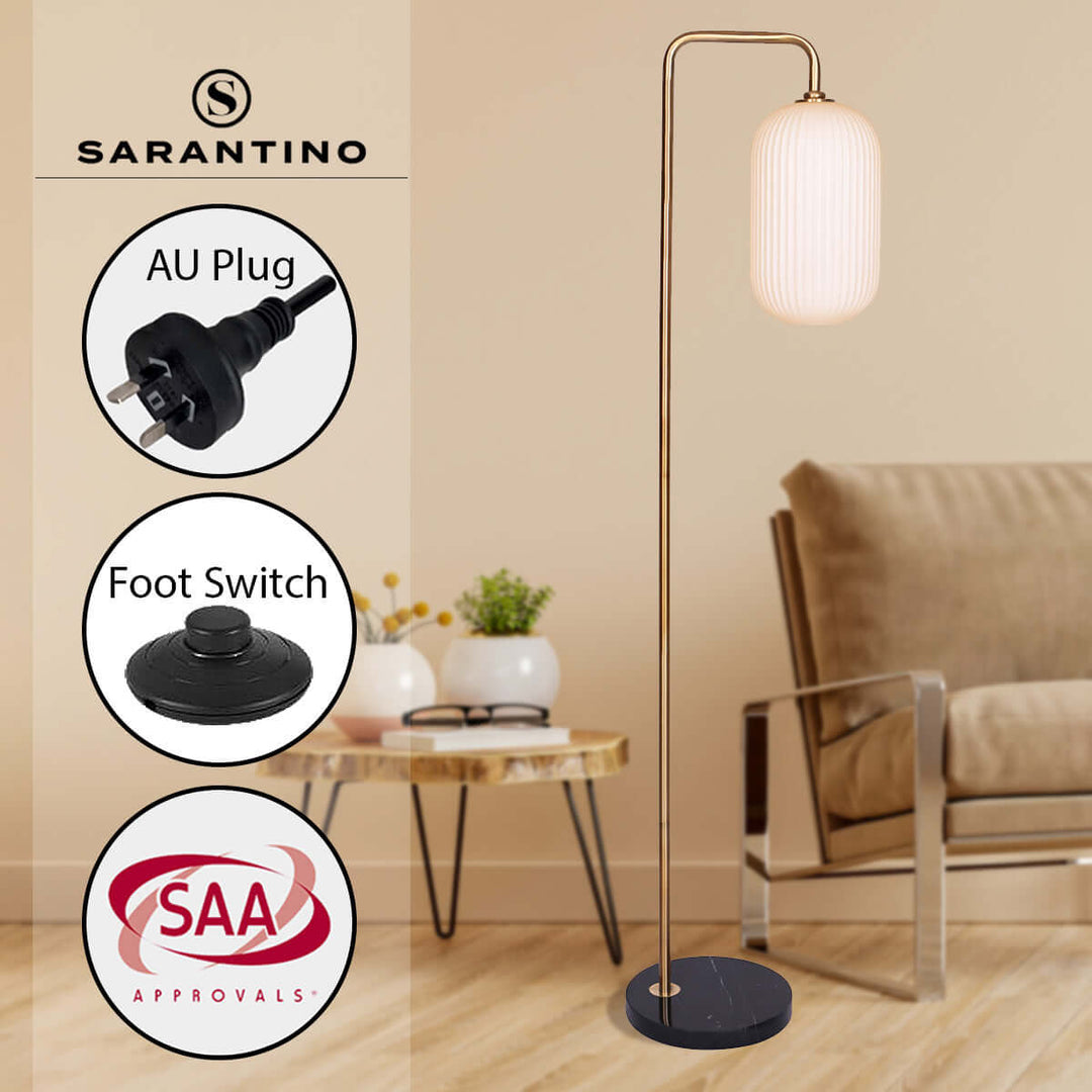 DSZ Product, feed-cond-new, feed-sl-DSZ Freight PayableSarantino Metal Floor Lamp With Opal Glass Shade - Premium Home & Garden > Lighting > Table Lamps from Sarantino ! Shop Online Buy Now at S & D's Value Store Family Business Best Customer ServiceDSZ Product, feed-cond-new, feed-sl-DSZ Freight Payable