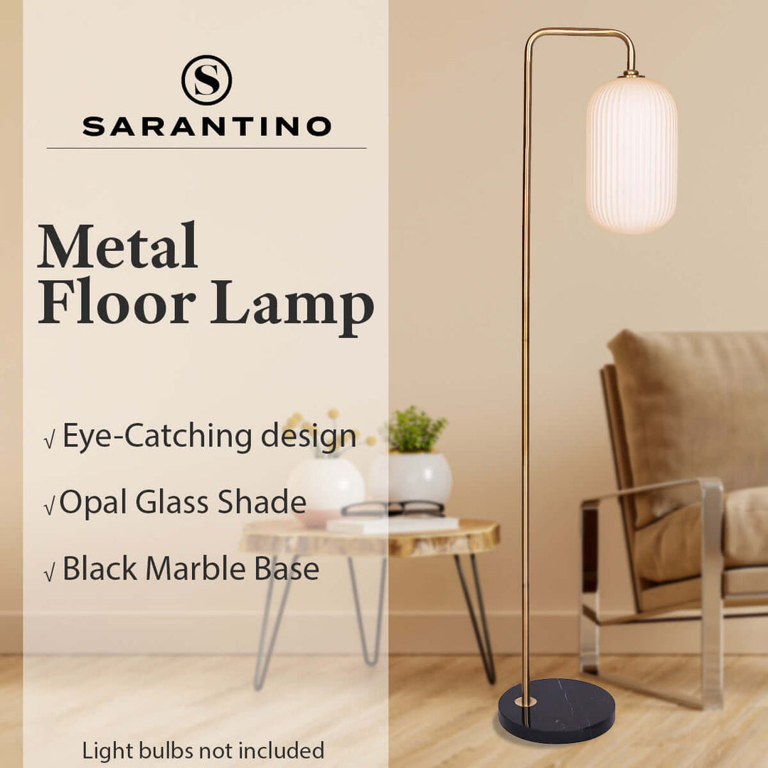 DSZ Product, feed-cond-new, feed-sl-DSZ Freight PayableSarantino Metal Floor Lamp With Opal Glass Shade - Premium Home & Garden > Lighting > Table Lamps from Sarantino ! Shop Online Buy Now at S & D's Value Store Family Business Best Customer ServiceDSZ Product, feed-cond-new, feed-sl-DSZ Freight Payable