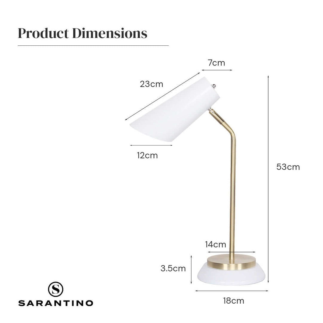 _label_, DSZ Product, feed-cond-new, feed-sl-free shipping, free-shippingSarantino Electric Reading Light Table Lamp Brass Finish - White - Premium Home & Garden > Lighting > Night Lights & Ambient Lighting from Sarantino ! Shop Online Buy Now at S & D's Value Store Family Business Best Customer Service_label_, DSZ Product, feed-cond-new, feed-sl-free shipping, free-shipping