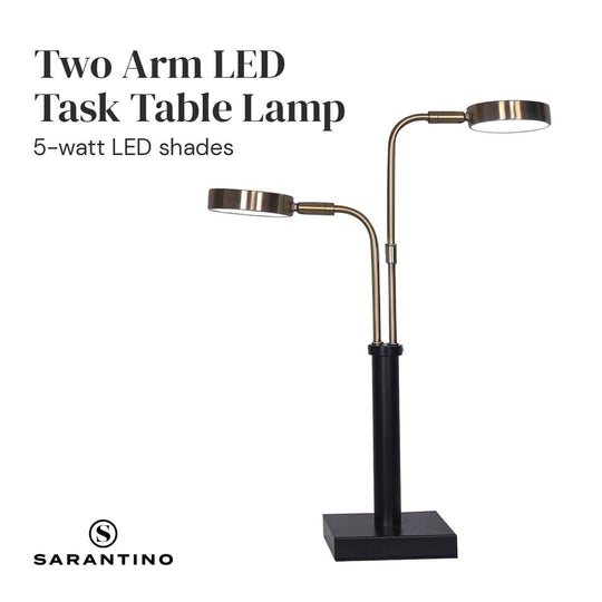 _label_, DSZ Product, feed-cond-new, feed-sl-free shipping, free-shippingSarantino Led Metal Table Lamp With 2 Lights Brushed Gold Black Finish - Premium Home & Garden > Lighting > Ceiling Lights from Sarantino ! Shop Online Buy Now at S & D's Value Store Family Business Best Customer Service_label_, DSZ Product, feed-cond-new, feed-sl-free shipping, free-shipping