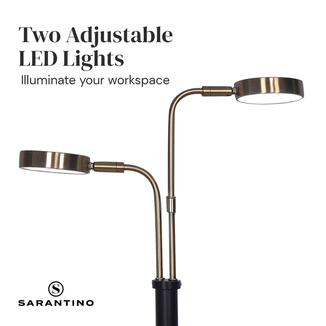 _label_, DSZ Product, feed-cond-new, feed-sl-free shipping, free-shippingSarantino Led Metal Table Lamp With 2 Lights Brushed Gold Black Finish - Premium Home & Garden > Lighting > Ceiling Lights from Sarantino ! Shop Online Buy Now at S & D's Value Store Family Business Best Customer Service_label_, DSZ Product, feed-cond-new, feed-sl-free shipping, free-shipping