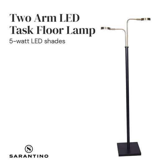 _label_, DSZ Product, feed-cond-new, feed-sl-free shipping, free-shippingSarantino Led Metal Floor Lamp With 2 Lights In Brushed Gold And Black Finish - Premium Home & Garden > Lighting > Night Lights & Ambient Lighting from Sarantino ! Shop Online Buy Now at S & D's Value Store Family Business Best Customer Service_label_, DSZ Product, feed-cond-new, feed-sl-free shipping, free-shipping