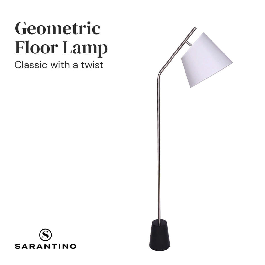 _label_, DSZ Product, feed-cond-new, feed-sl-free shipping, free-shipping, newSarantino Metal Floor Lamp Nickel Finish With Black Marble Base - Premium Home & Garden > Wall Art > 3D Wall Art from Sarantino ! Shop Online Buy Now at S & D's Value Store Family Business Best Customer Service_label_, DSZ Product, feed-cond-new, feed-sl-free shipping, free-shipping, new