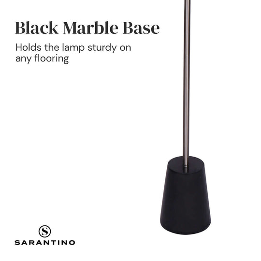 _label_, DSZ Product, feed-cond-new, feed-sl-free shipping, free-shipping, newSarantino Metal Floor Lamp Nickel Finish With Black Marble Base - Premium Home & Garden > Wall Art > 3D Wall Art from Sarantino ! Shop Online Buy Now at S & D's Value Store Family Business Best Customer Service_label_, DSZ Product, feed-cond-new, feed-sl-free shipping, free-shipping, new