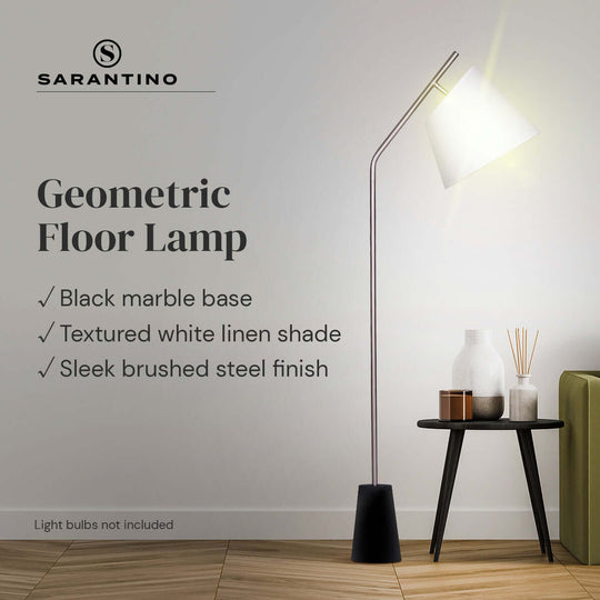 _label_, DSZ Product, feed-cond-new, feed-sl-free shipping, free-shipping, newSarantino Metal Floor Lamp Nickel Finish With Black Marble Base - Premium Home & Garden > Wall Art > 3D Wall Art from Sarantino ! Shop Online Buy Now at S & D's Value Store Family Business Best Customer Service_label_, DSZ Product, feed-cond-new, feed-sl-free shipping, free-shipping, new