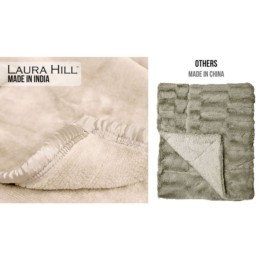 _label_, DSZ Product, feed-cond-new, feed-sl-free shipping, free-shippingLaura Hill 800 - Gsm Faux Mink Throw Rug Blanket Queen Size Double - Sided Large 220 X 240Cm Heavy - Cream - Premium Home & Garden > Bedding > Blankets & Throws from Laura Hill ! Shop Online Buy Now at S & D's Value Store Family Business Best Customer Service_label_, DSZ Product, feed-cond-new, feed-sl-free shipping, free-shipping