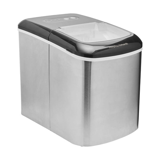 Morphy Richards 15kg stainless steel ice maker, affordable quality, perfect for DIY drinks, stylish and efficient.