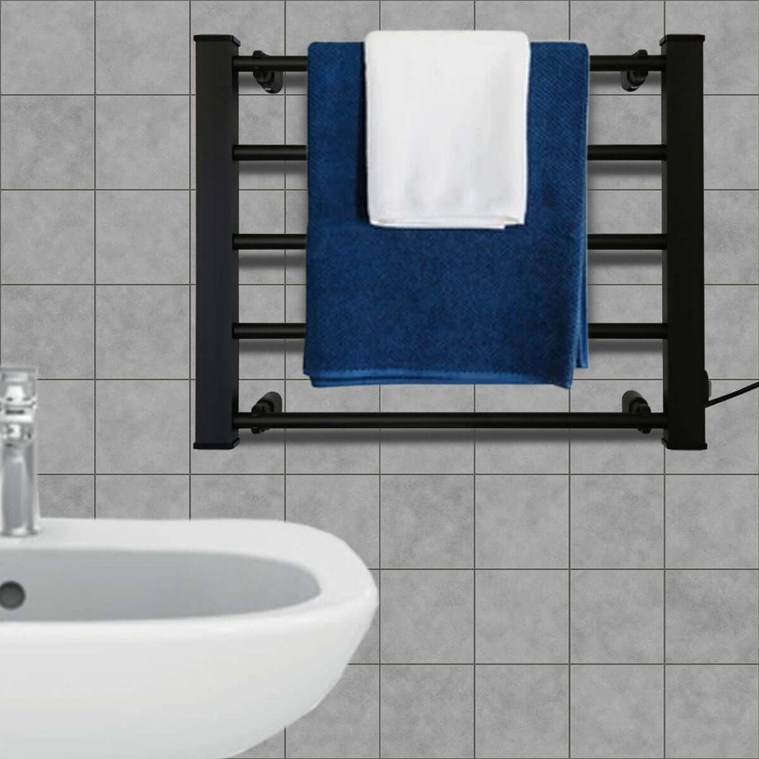 _label_, DSZ Product, feed-cond-new, feed-sl-free shipping, free-shipping, newPronti Heated Towel Rack Electric Bathroom Towel Rails Warmer Ev - 90  - Black - Premium Home & Garden > Laundry & Cleaning > Drying Racks & Hangers from Pronti ! Shop Online Buy Now at S & D's Value Store Family Business Best Customer Service_label_, DSZ Product, feed-cond-new, feed-sl-free shipping, free-shipping, new