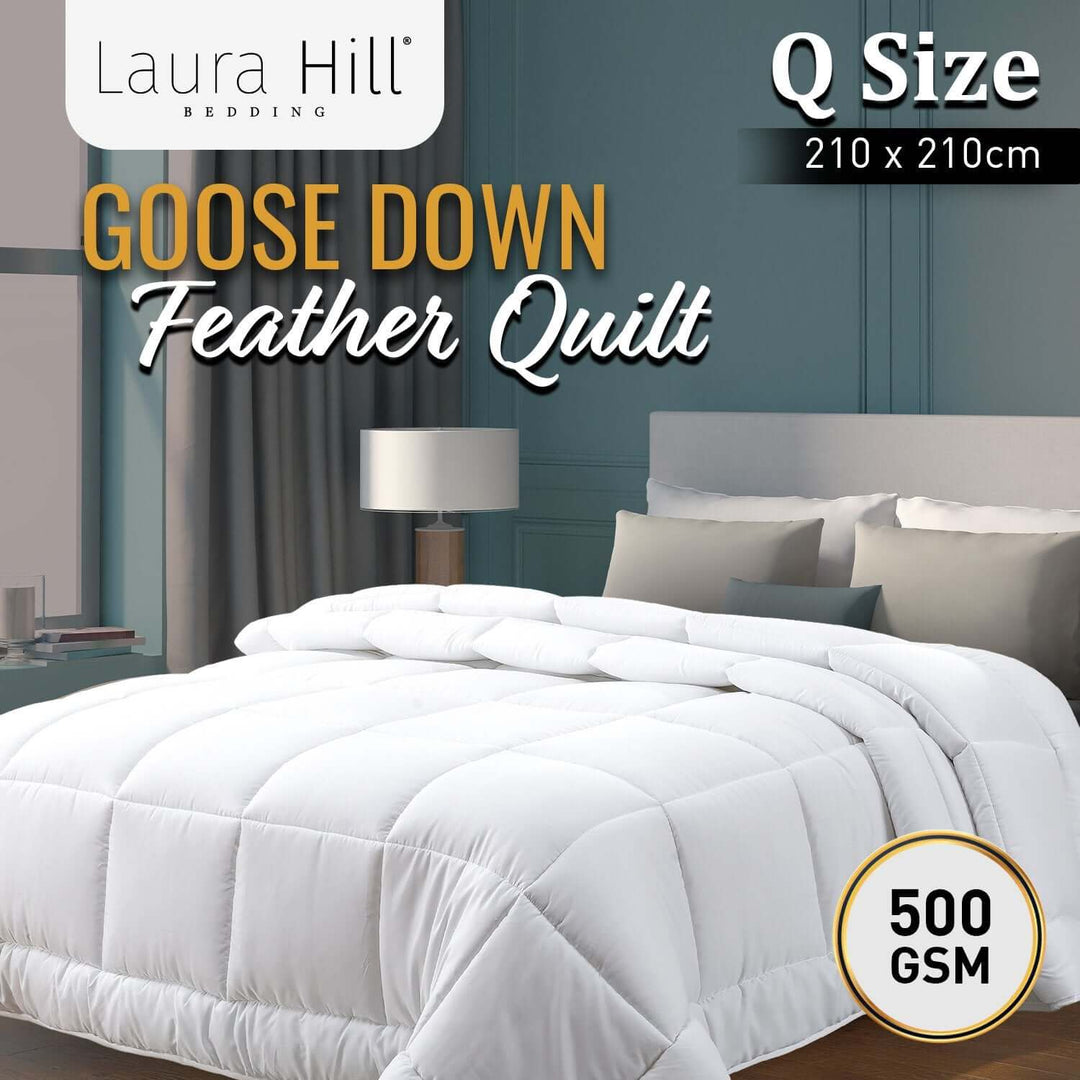 _label_, DSZ Product, feed-cond-new, feed-sl-free shipping, free-shippingLaura Hill 500Gsm Goose Down Feather Comforter Doona - Queen - Premium Home & Garden > Bedding > Quilts & Duvets from Laura Hill ! Shop Online Buy Now at S & D's Value Store Family Business Best Customer Service_label_, DSZ Product, feed-cond-new, feed-sl-free shipping, free-shipping